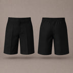 Pack of 2 Black Half Elastic Zip & Clip Boys School Shorts