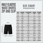 Pack of 2 Black Half Elastic Zip & Clip Boys School Shorts