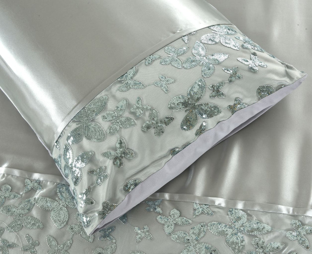 Aisha Embroidered Duvet Cover Set  | 2 Colours