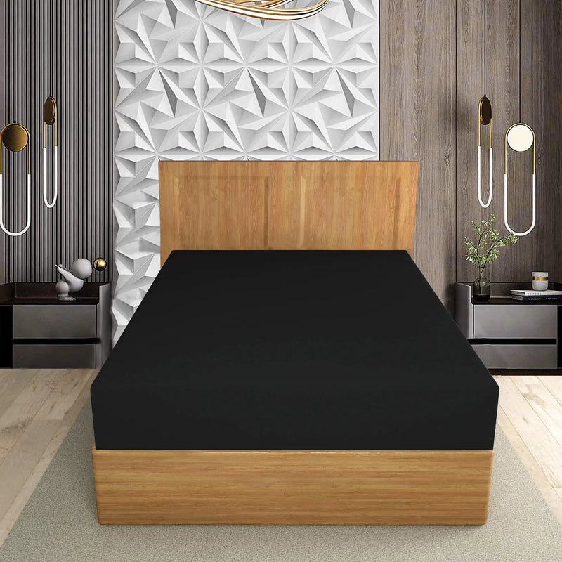 easy care PC extra deep fitted sheet black