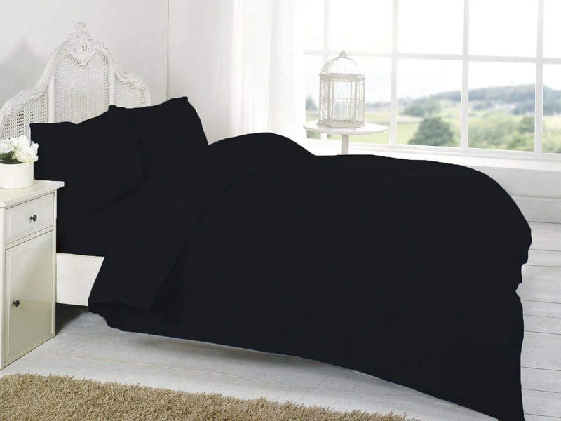 easy care poly cotton duvet cover set black