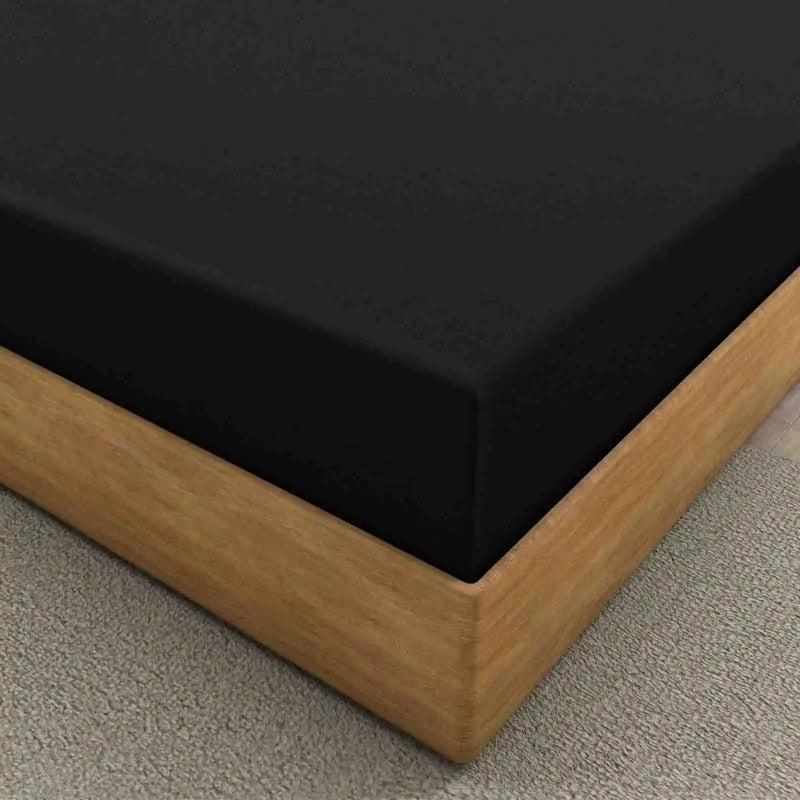 easy iron PC fitted sheet black
