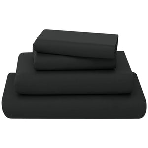 poly cotton sheets set black
