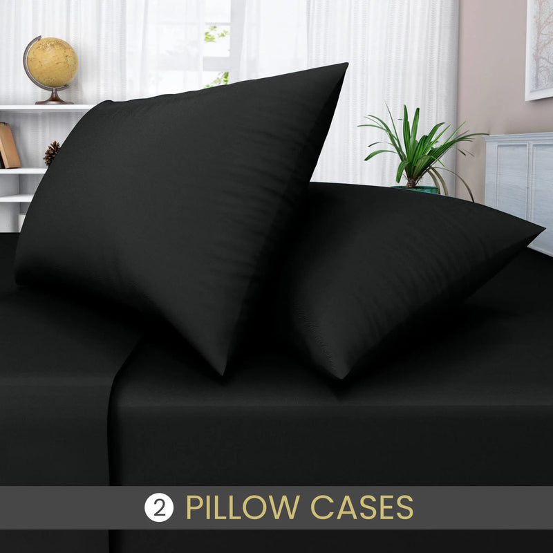 easy care poly cotton pillow cases black