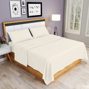 easy iron poly cotton flat sheet cream
