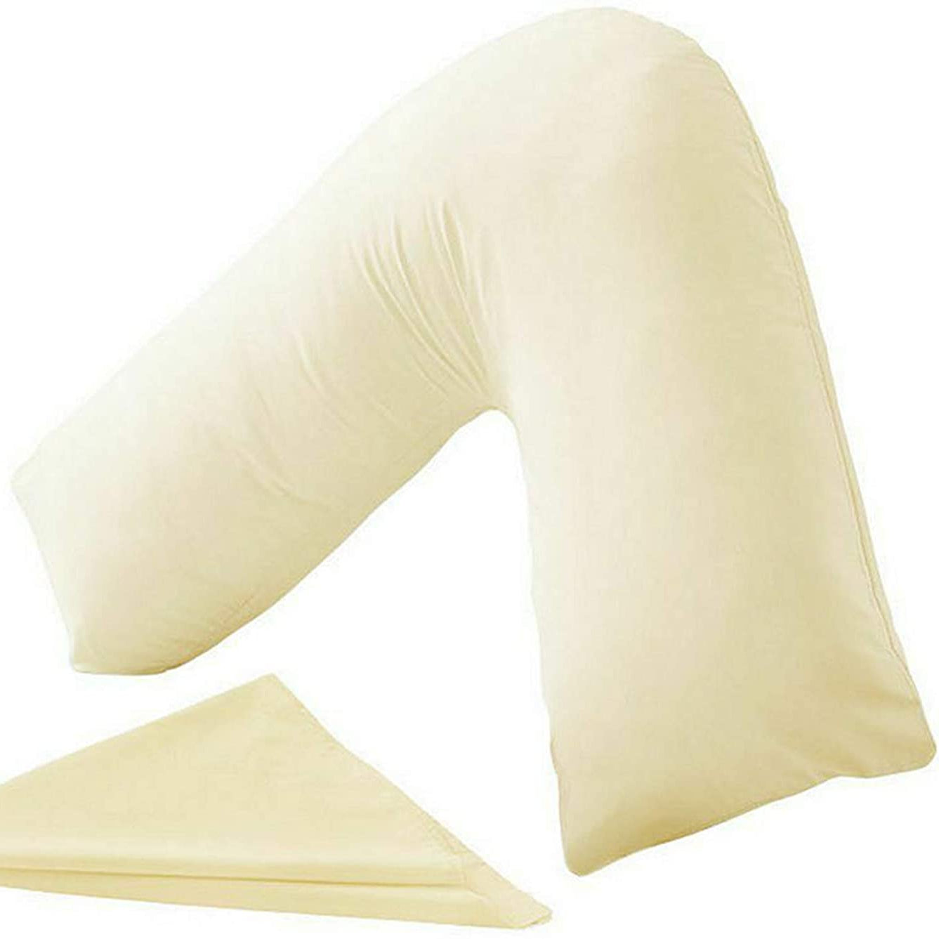 PC v shaped pillowcase cream
