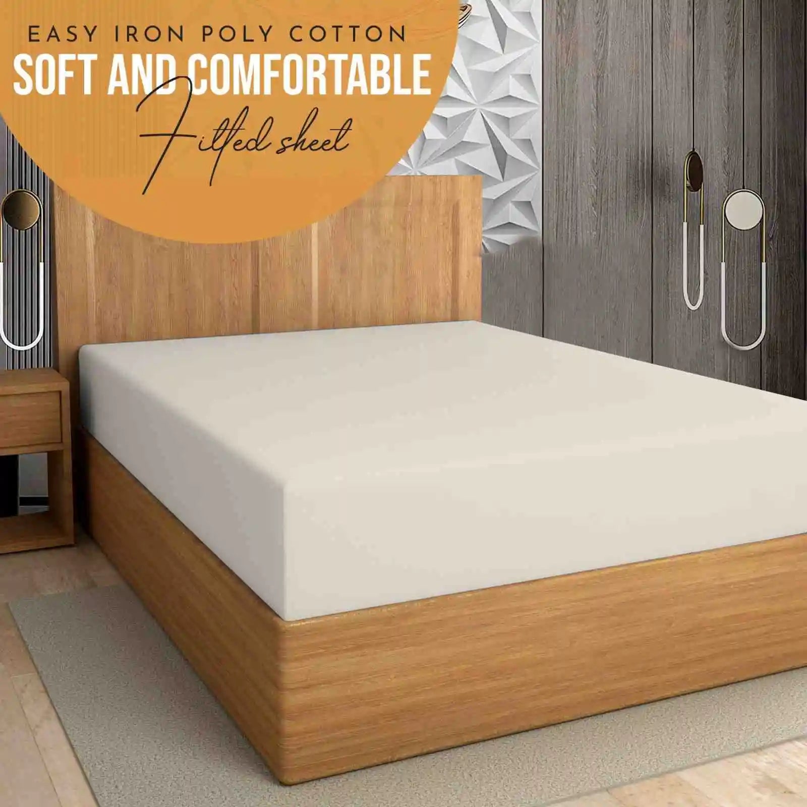 easy iron PC extra deep fitted sheet cream