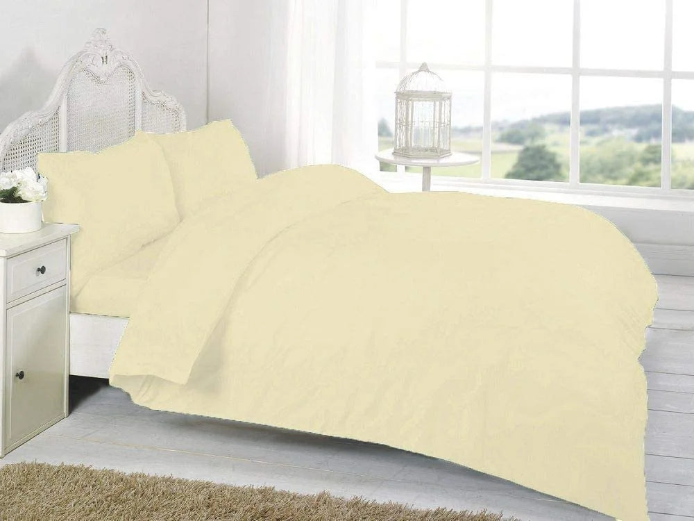 easy care poly cotton duvet cover set cream
