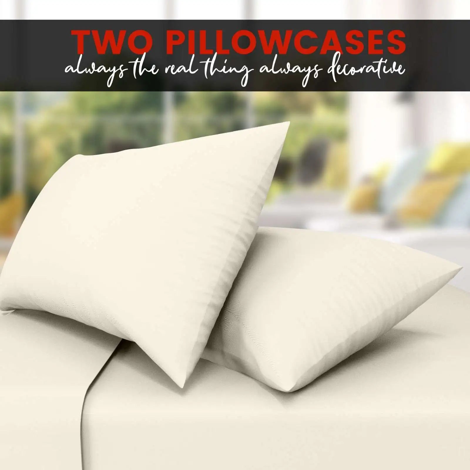 poly cotton pillow cases  cream