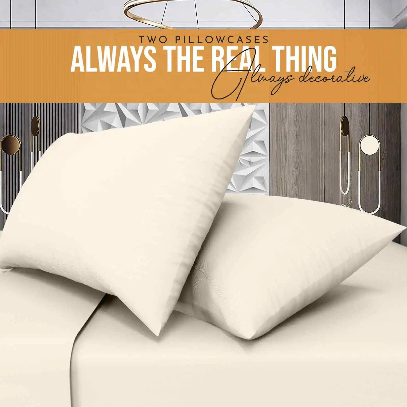 easy iron poly cotton pillow cases cream