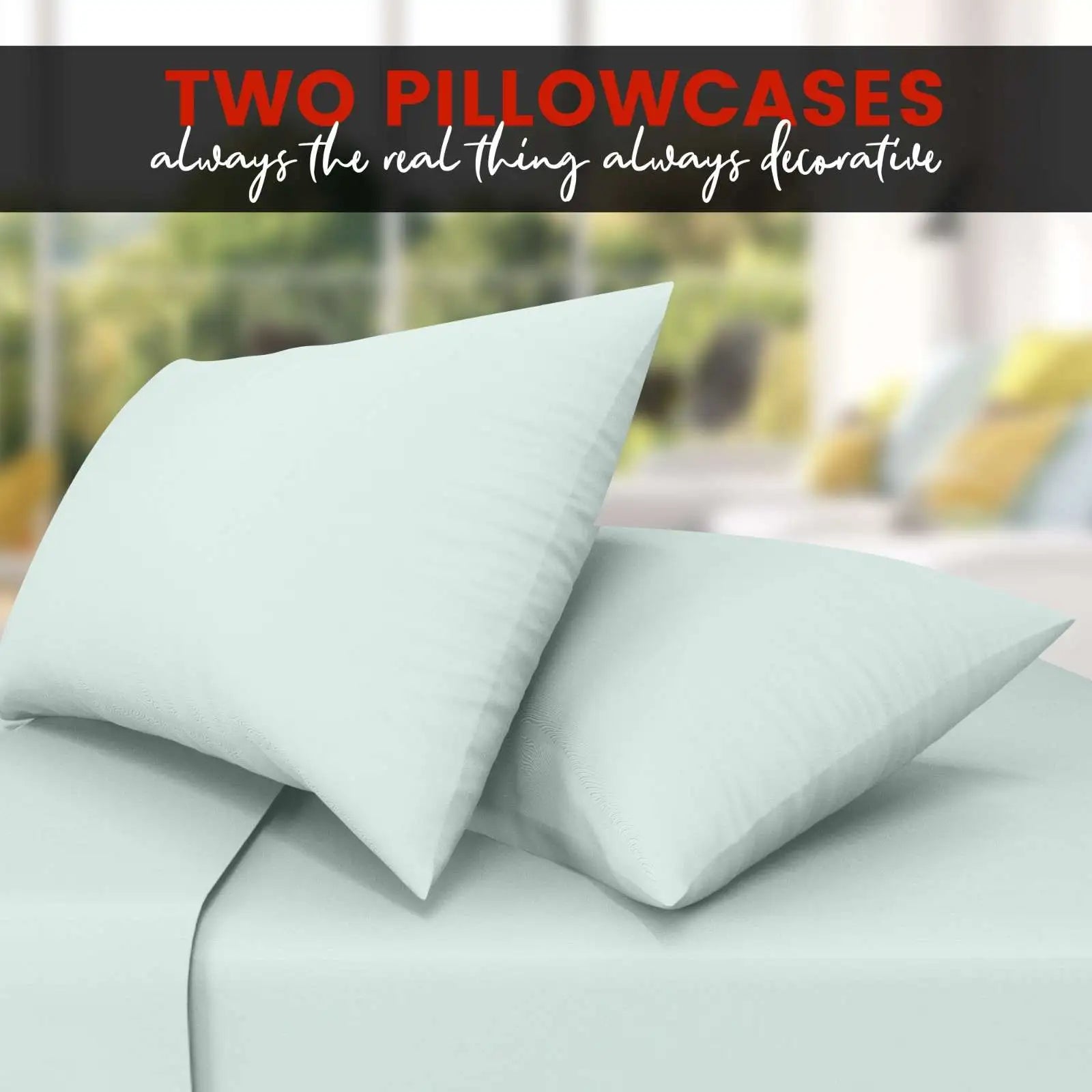 poly cotton pillow cases duck egg
