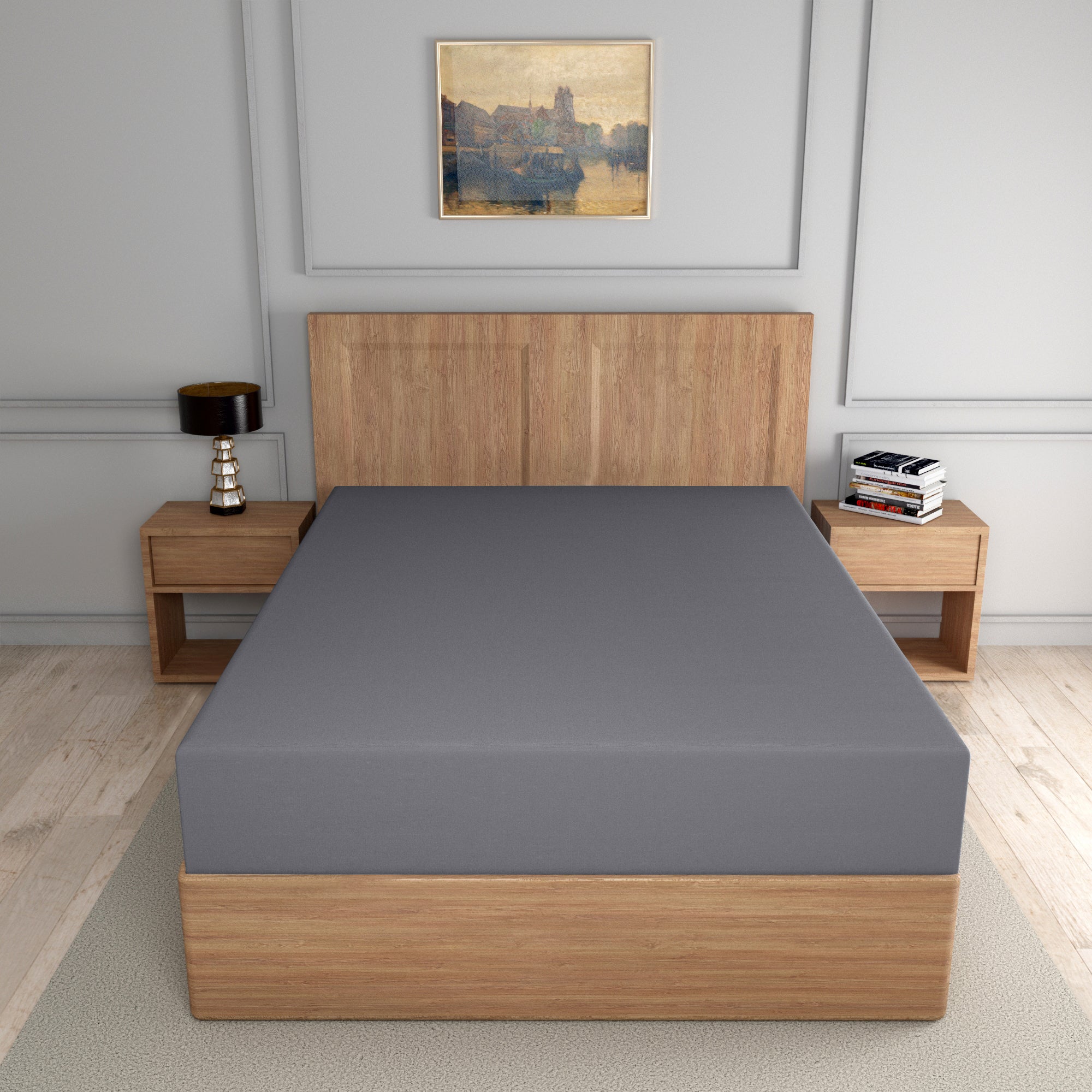 easy care PC fitted sheet grey