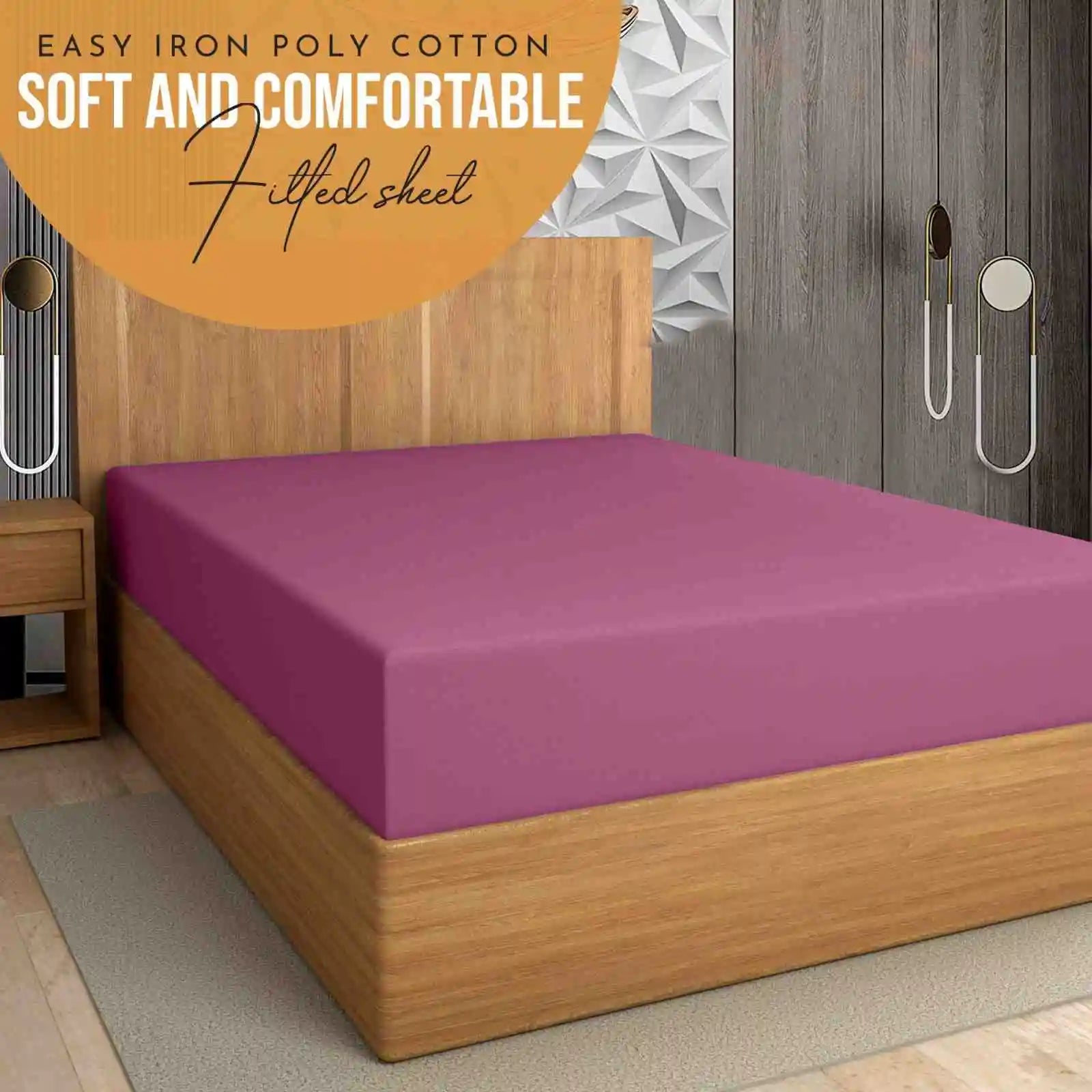 easy iron PC extra deep fitted sheet fuchsia