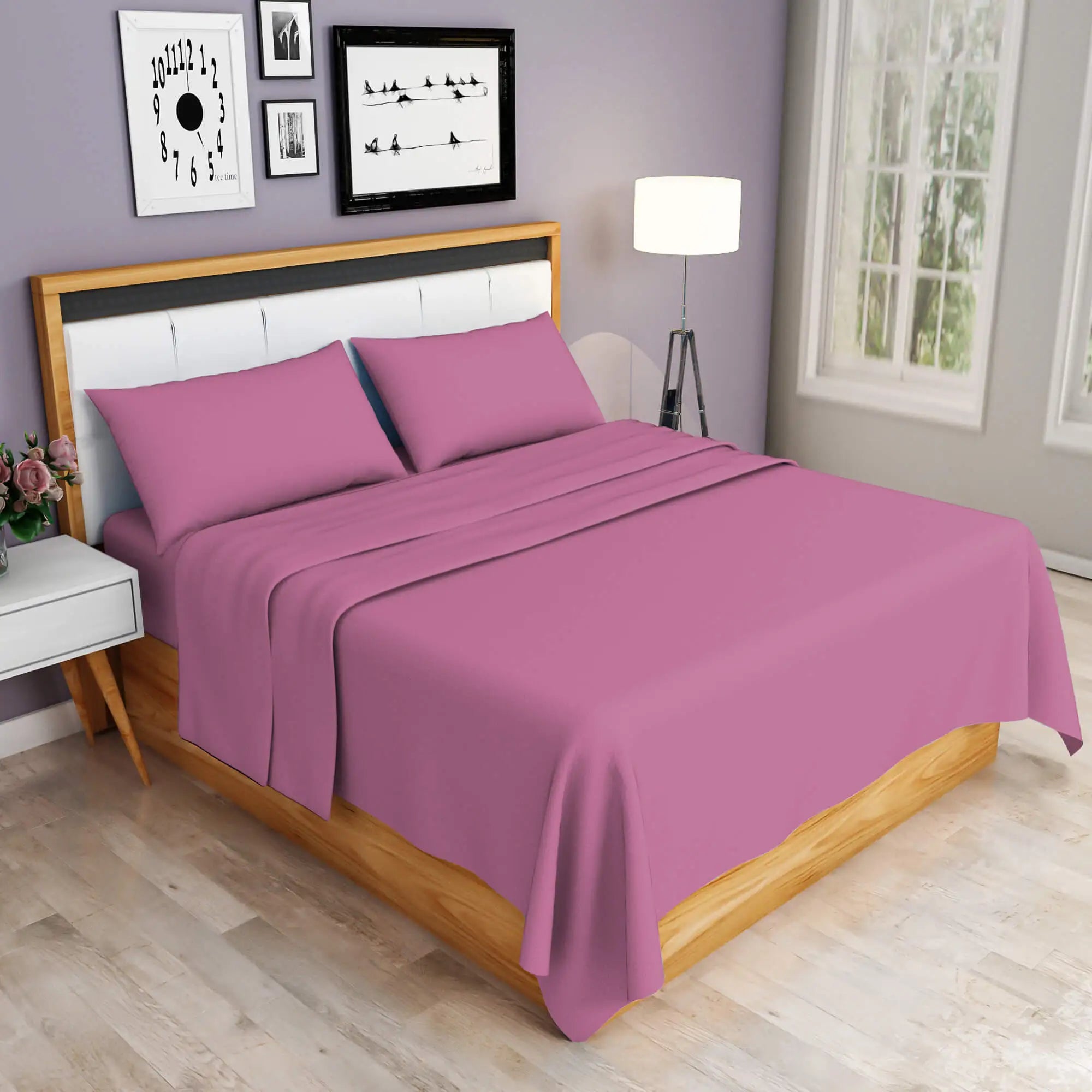 easy iron PC sheets set fuchsia
