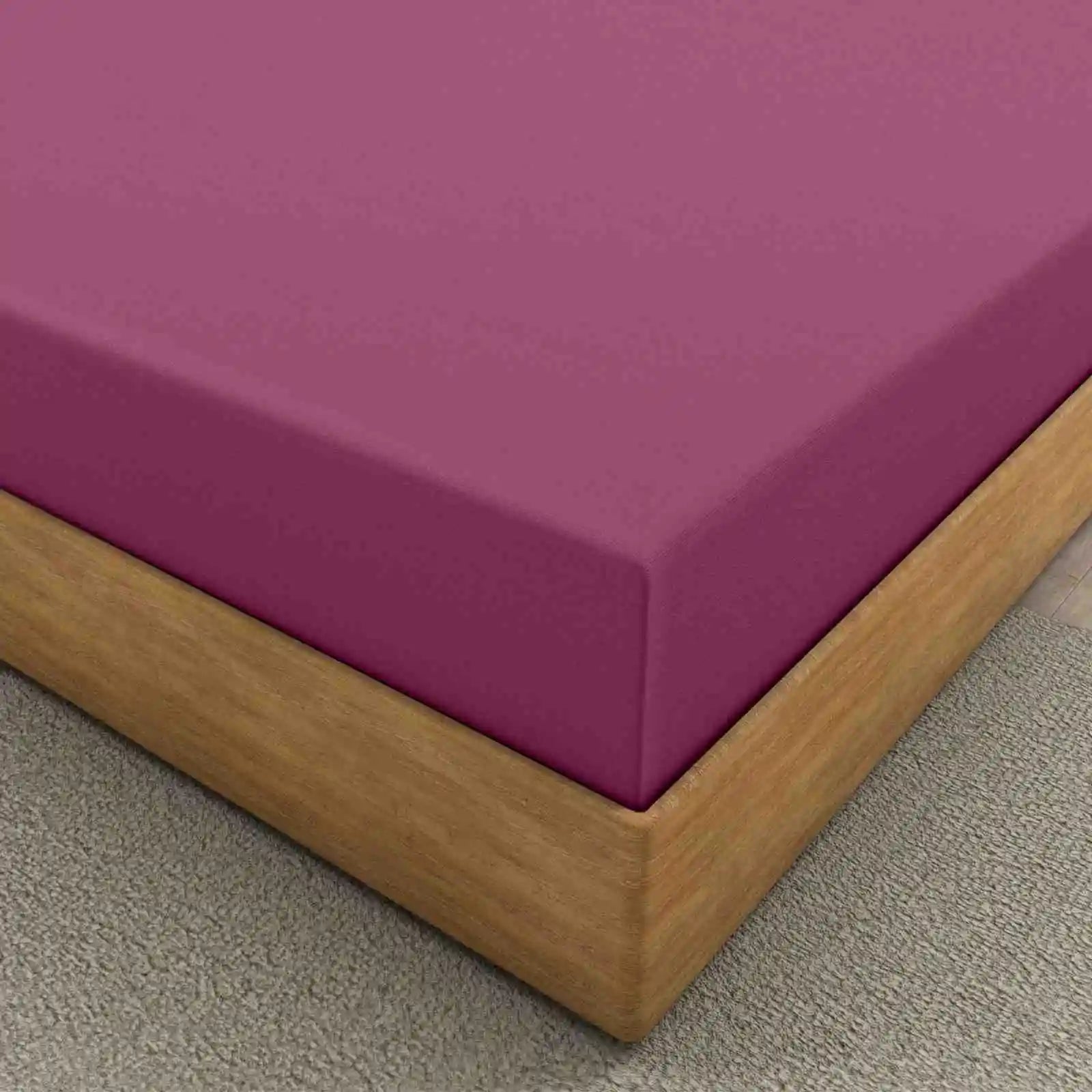 easy iron PC fitted sheet fuchsia