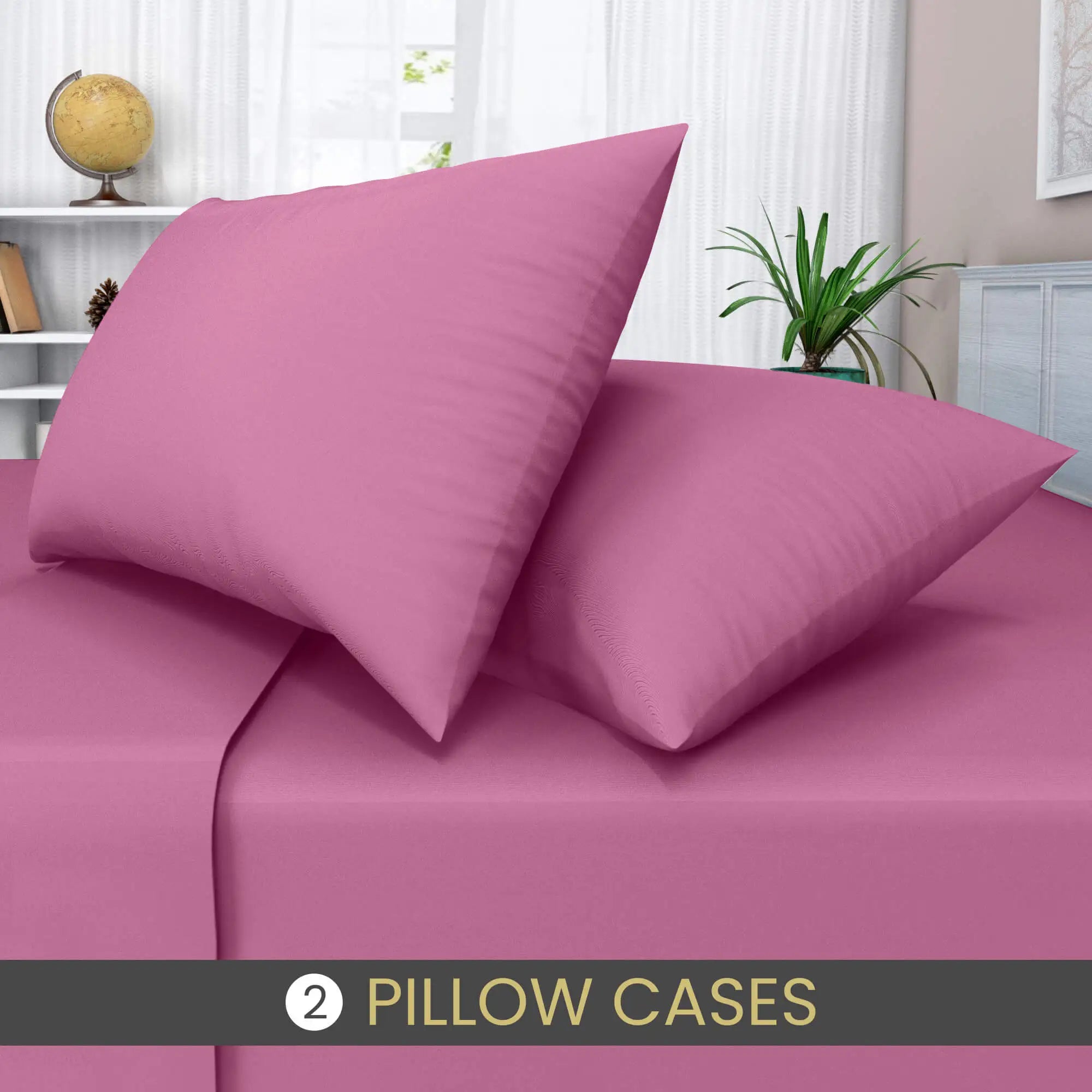 easy care poly cotton pillow cases fuchsia