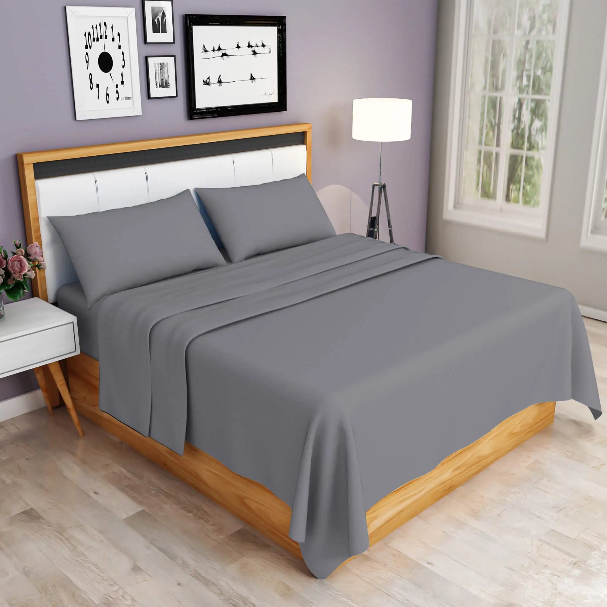 easy iron PC sheets set grey
