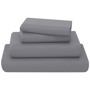 poly cotton sheets set grey