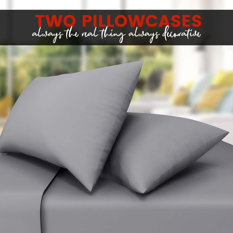 poly cotton pillow cases grey