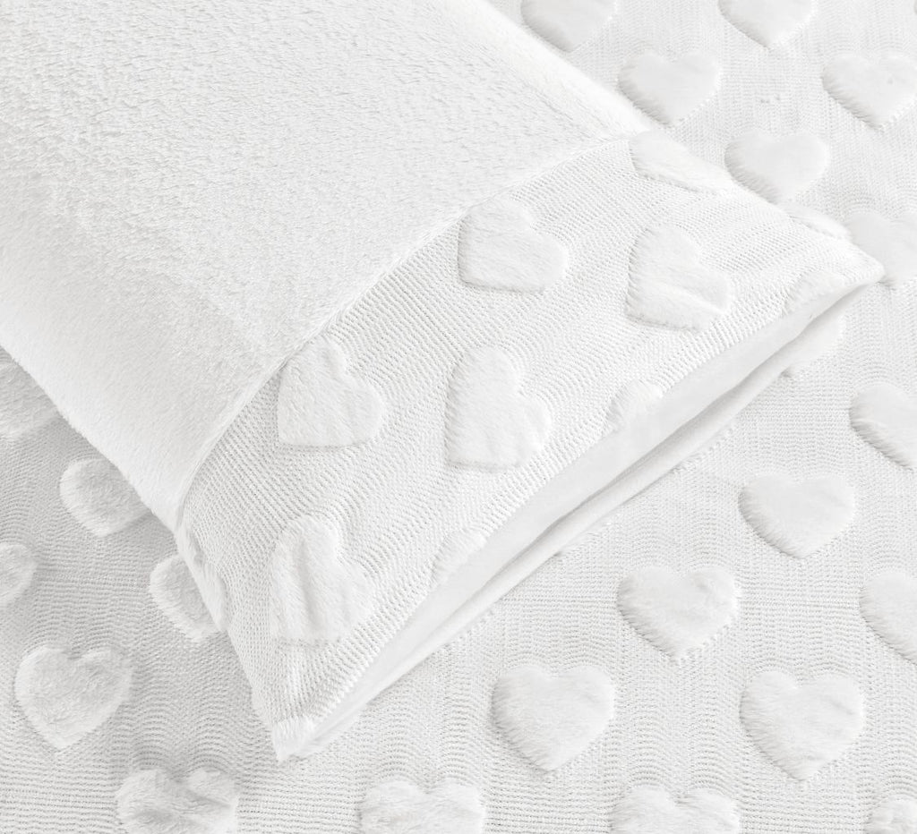 Hearts Teddy Fleece Duvet Cover Set | 2 Colours