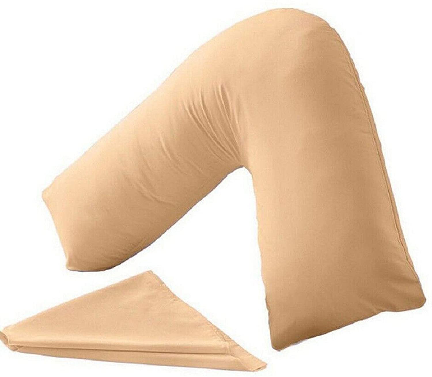 PC v shaped pillowcase latte