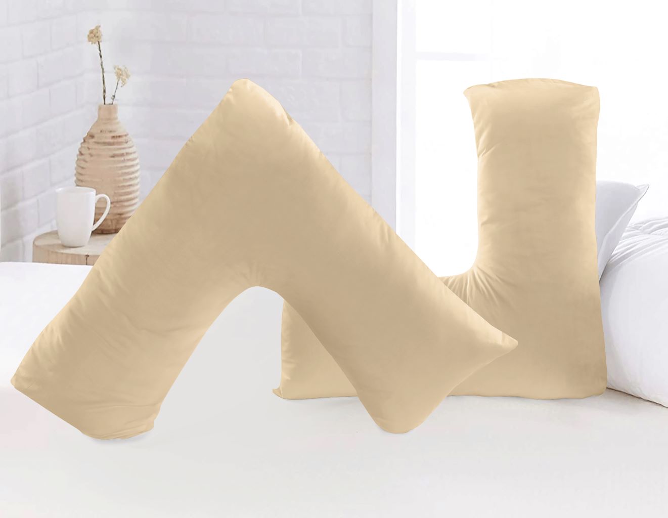 Brushed Microfibre V Shaped Pillow Cases | Pack of 2
