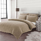 Leaves Teddy Fleece Duvet Cover Set | 3 Colours