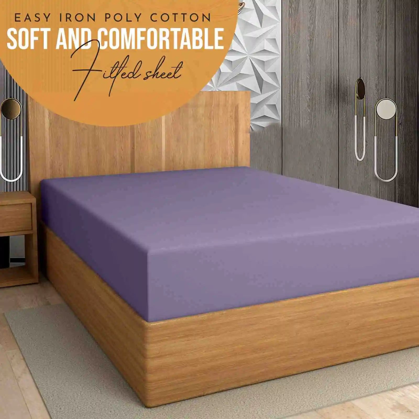 easy iron PC extra deep fitted sheet lilac