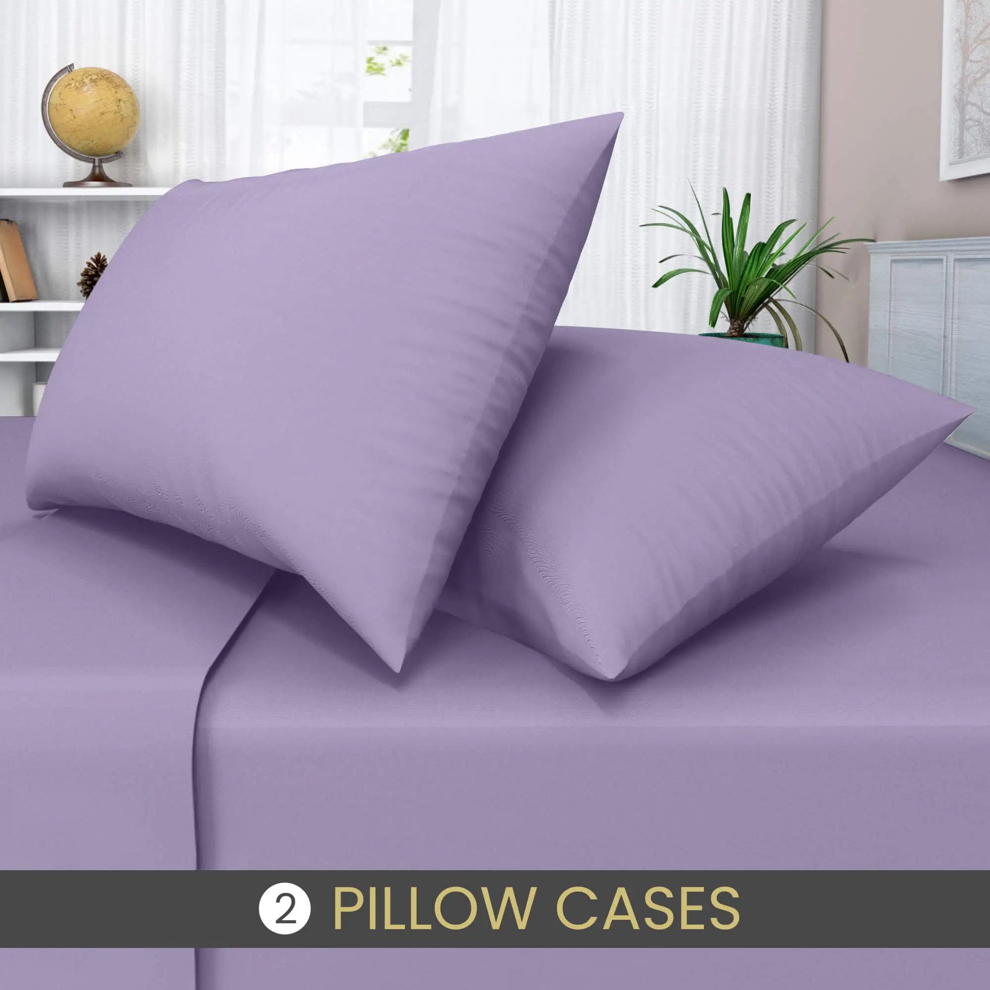 easy care poly cotton pillow cases lilac