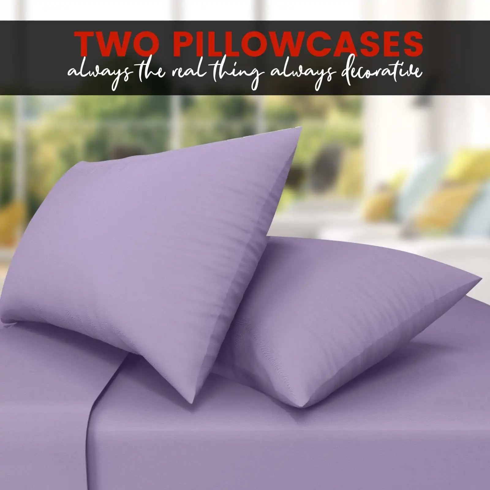 poly cotton pillow cases lilac