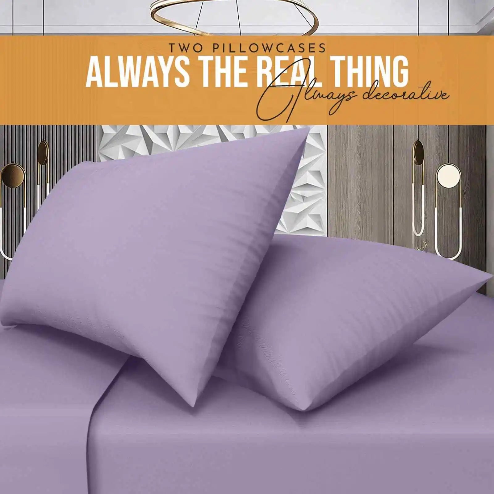 easy iron poly cotton pillow cases lilac