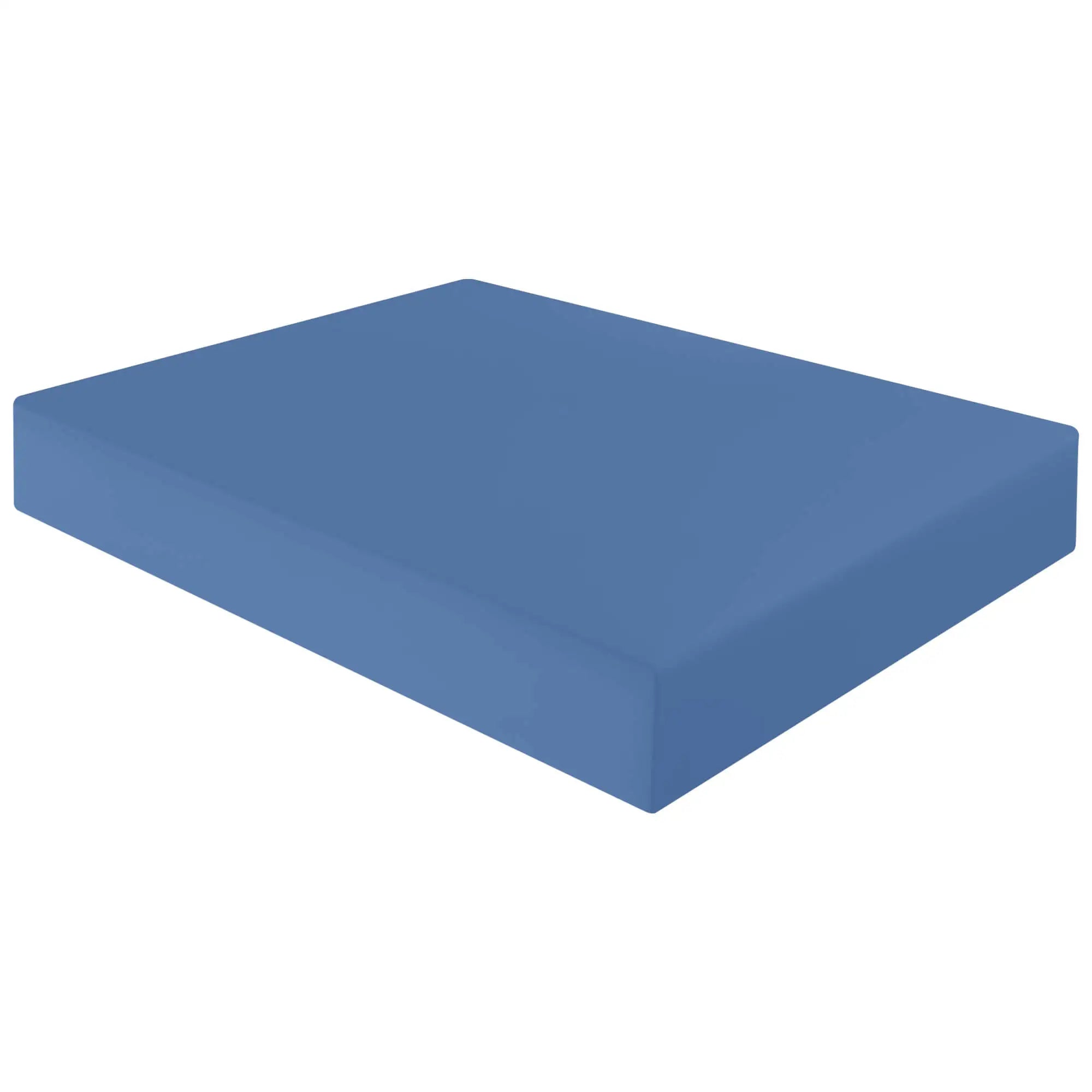 poly cotton fitted sheet mid blue