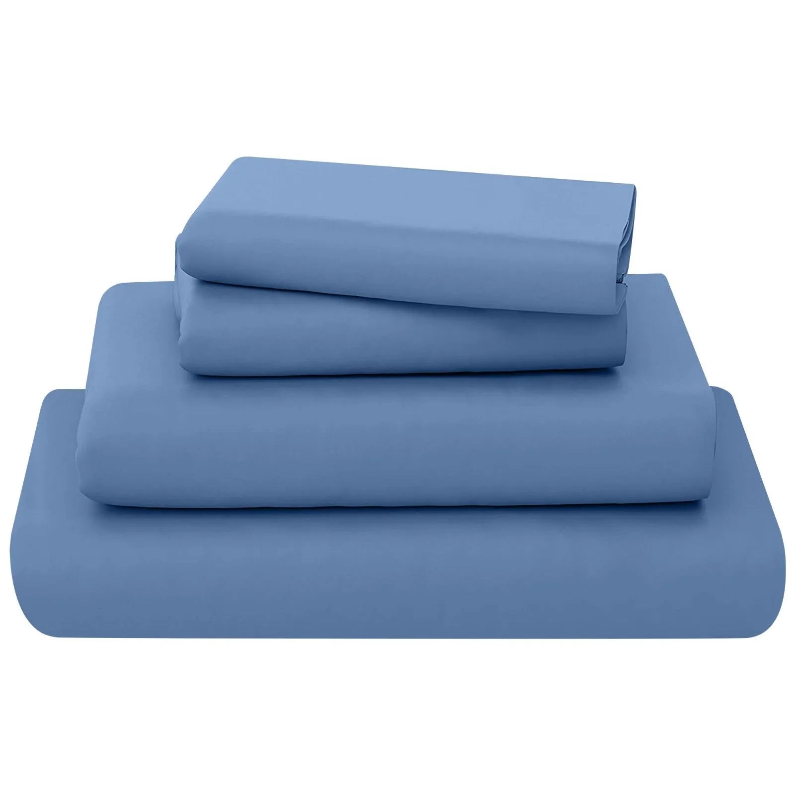 poly cotton sheets set midblue