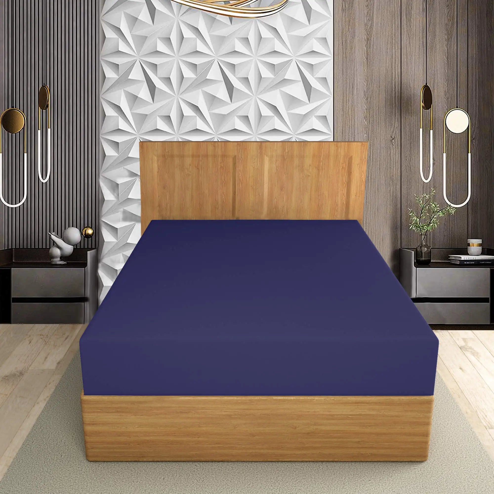 easy care PC extra deep fitted sheet navy