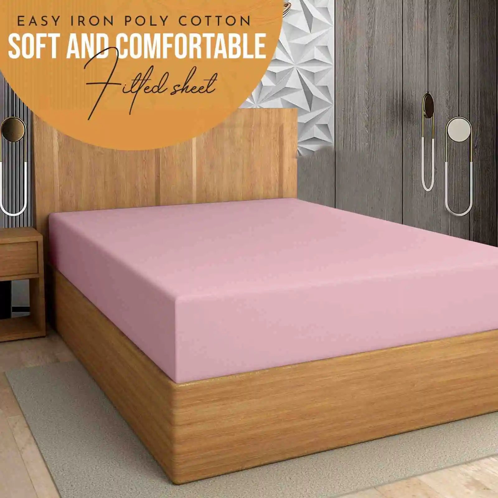 easy iron PC extra deep fitted sheet pink