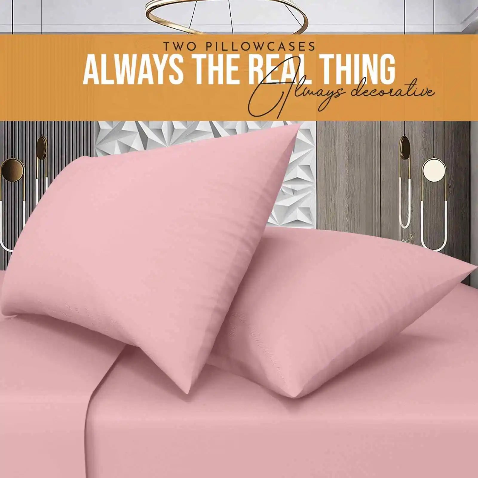 easy iron poly cotton pillow cases pink