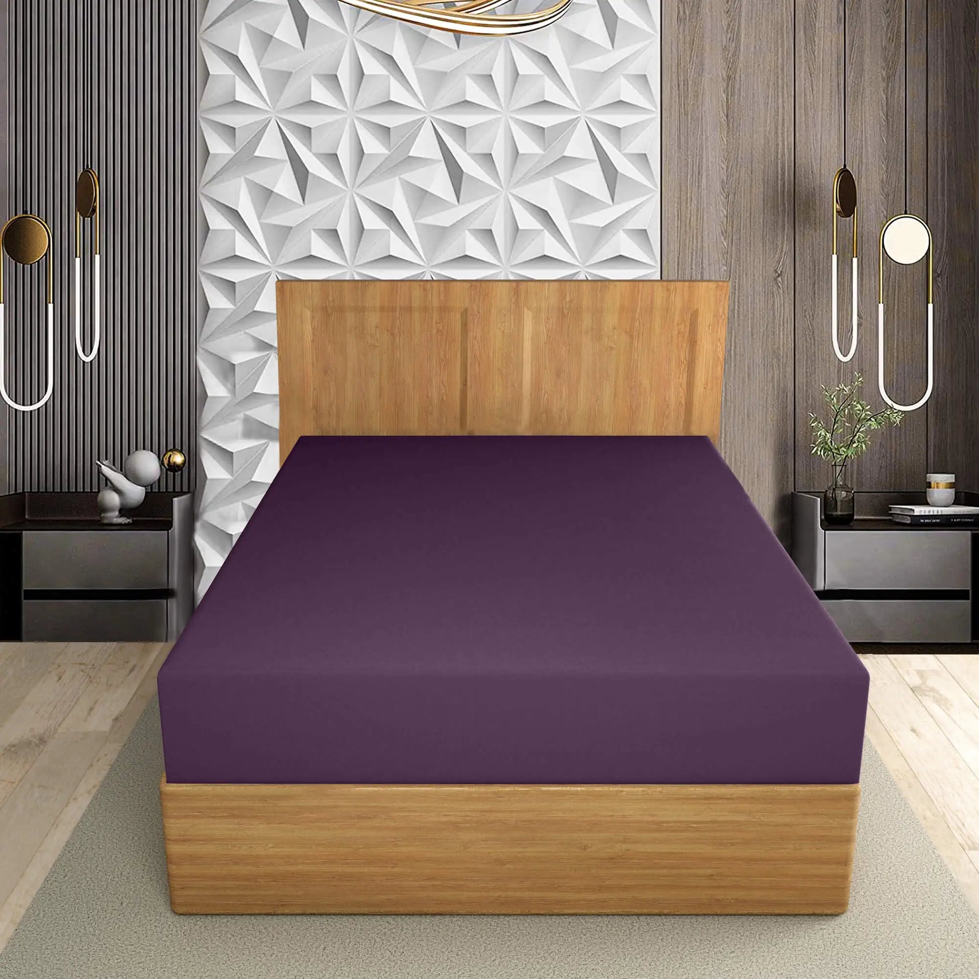 easy care PC extra deep fitted sheet plum