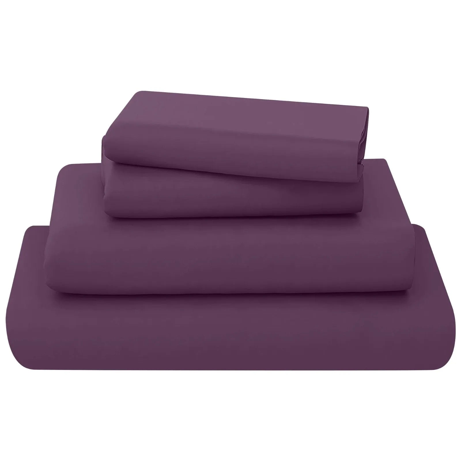 easy care flat sheet plum