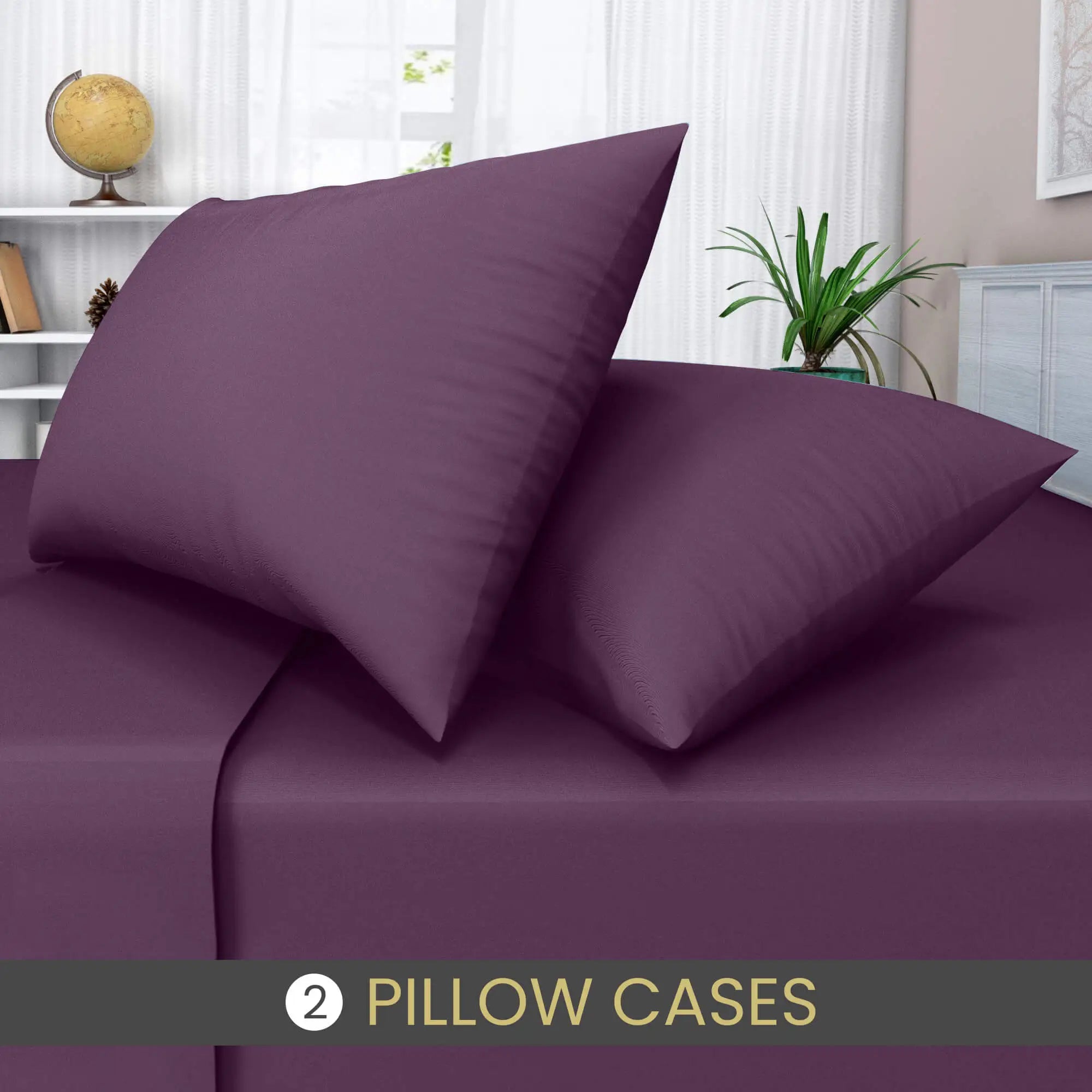 easy care poly cotton pillow cases plum
