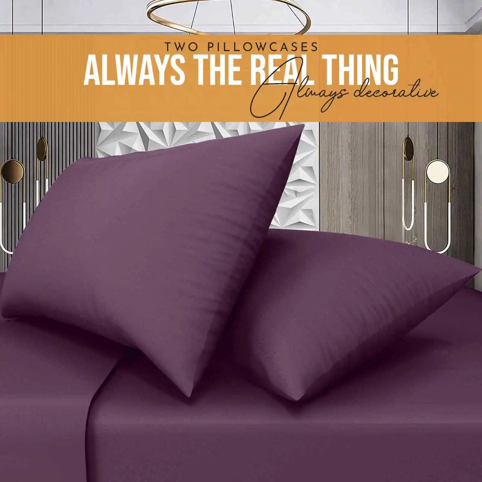 easy iron poly cotton pillow cases plum