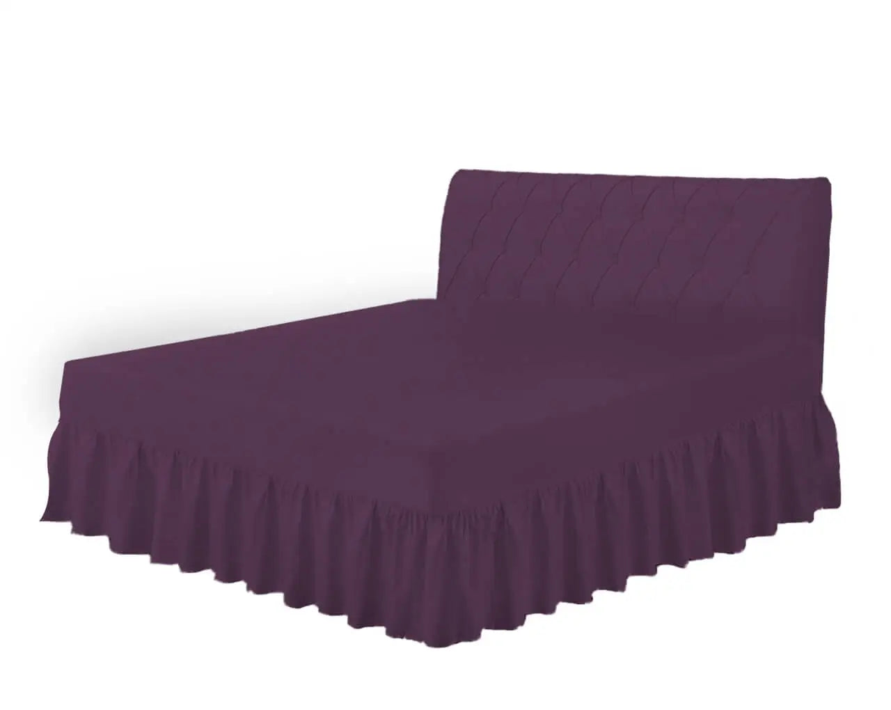 frilled fitted valance sheet plum