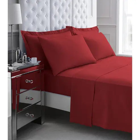 200TC Egyptian cotton flat sheet red