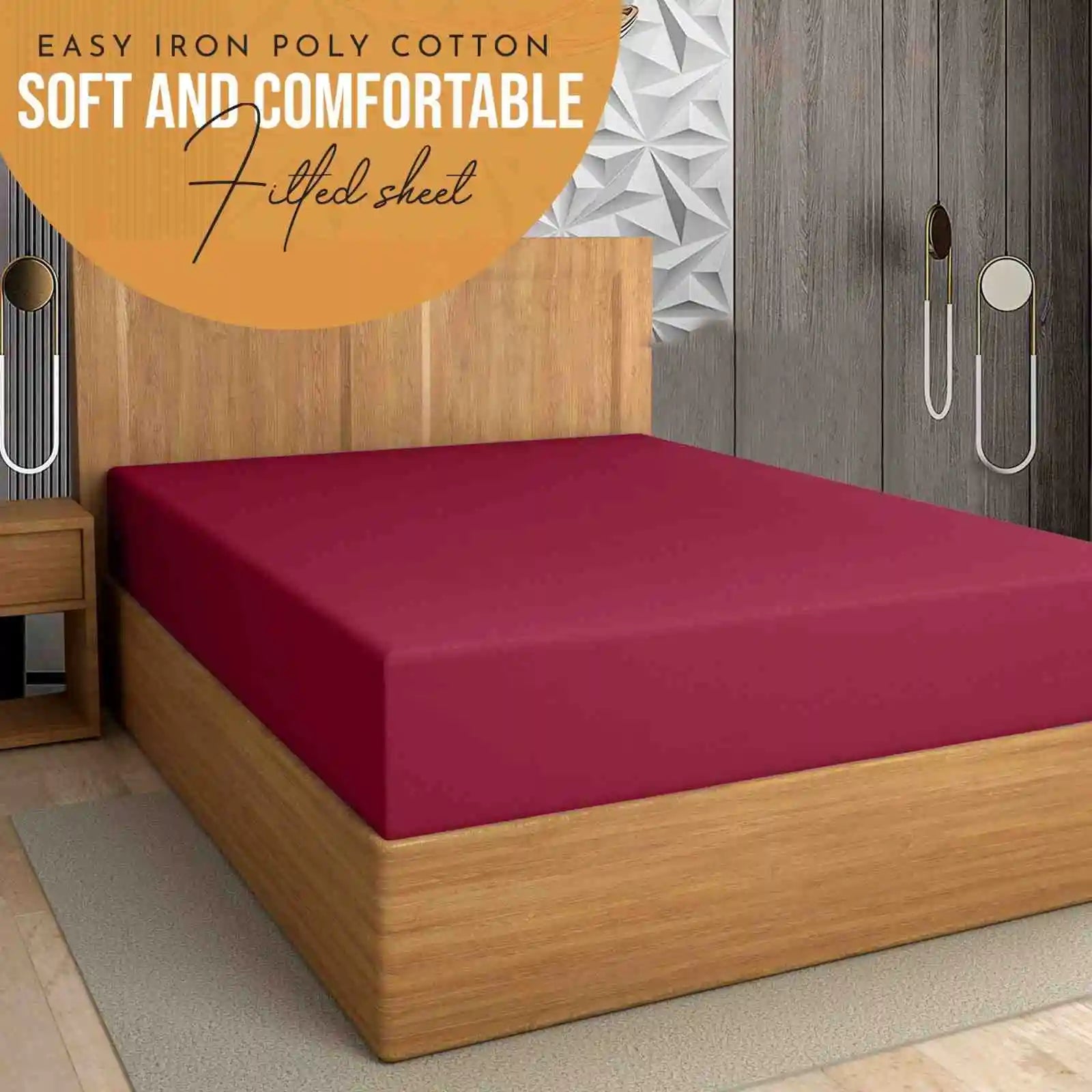 easy iron PC extra deep fitted sheet red