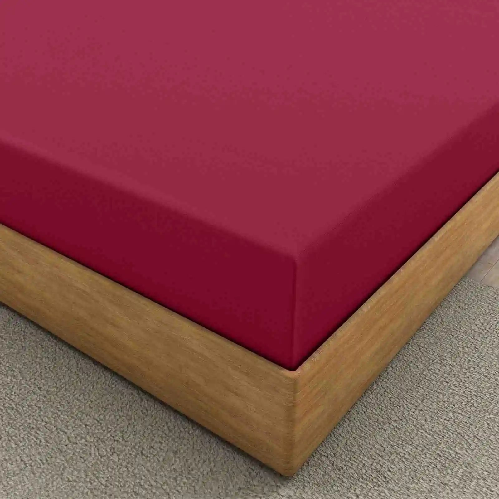 easy iron PC fitted sheet red