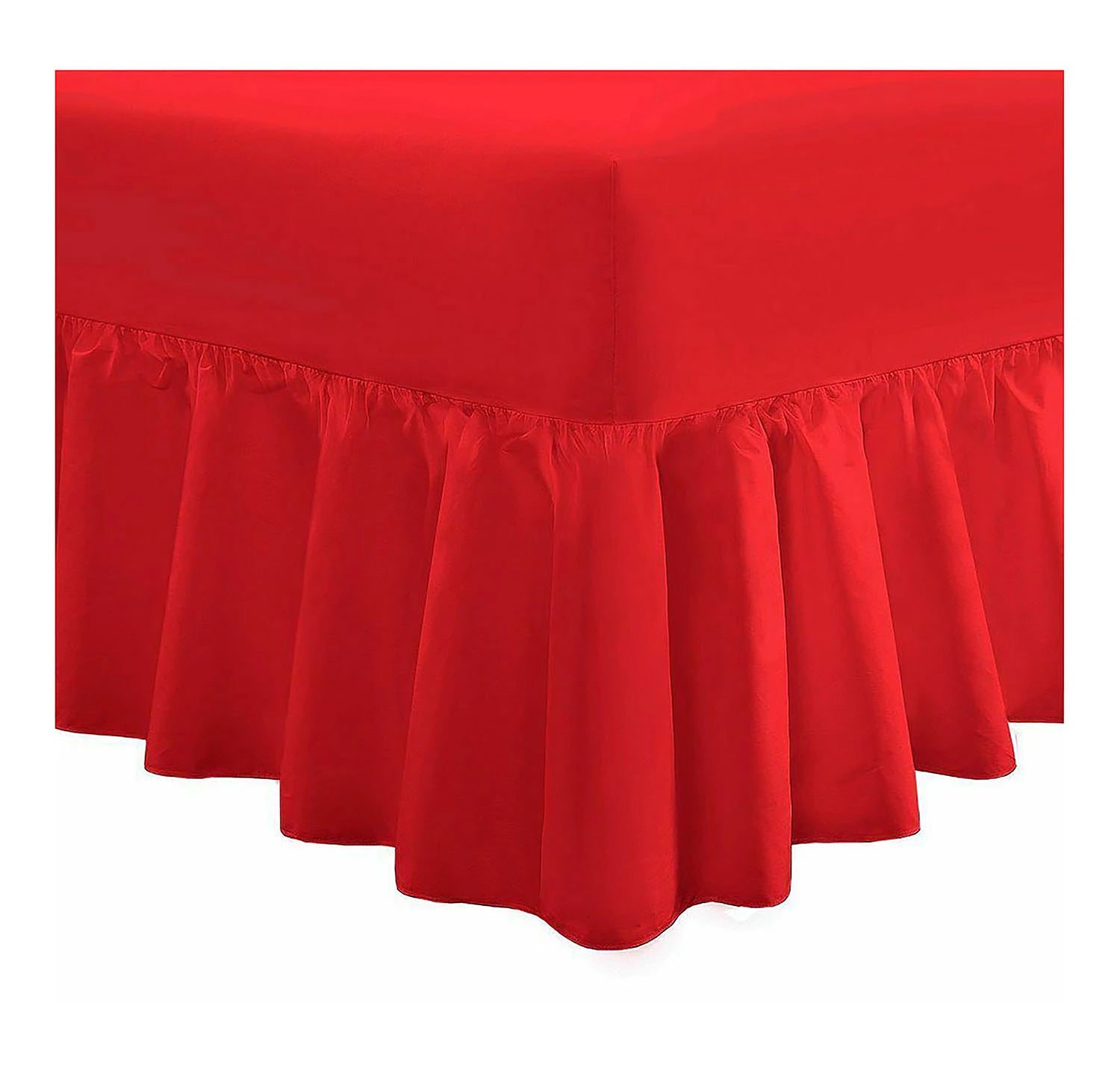 easy care valance sheets red