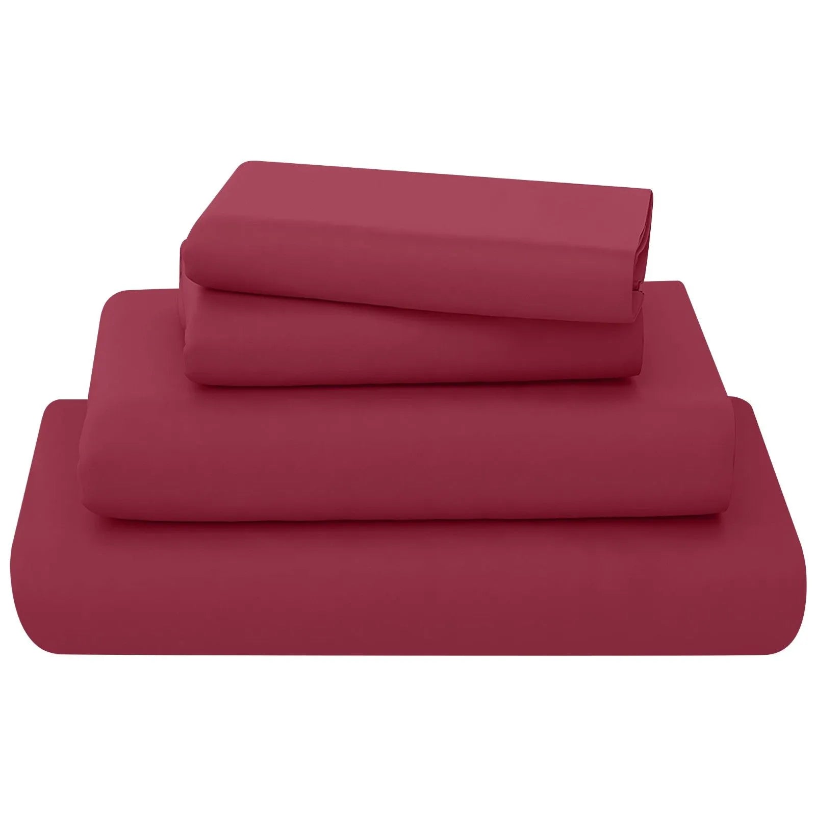 poly cotton sheets set red
