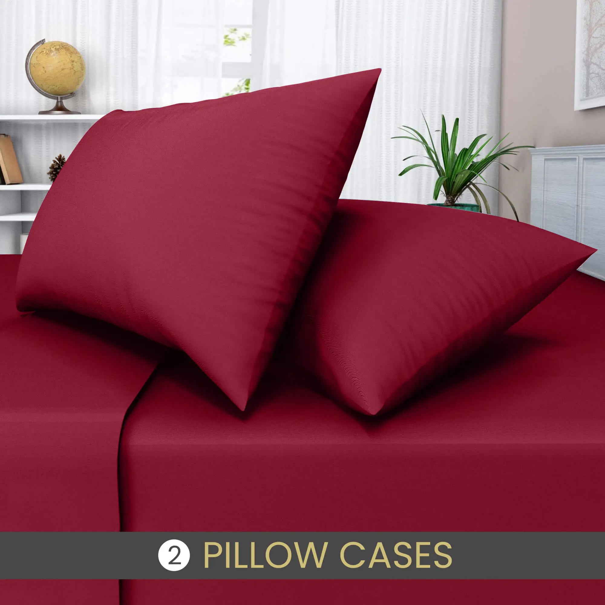 easy care poly cotton pillow cases red
