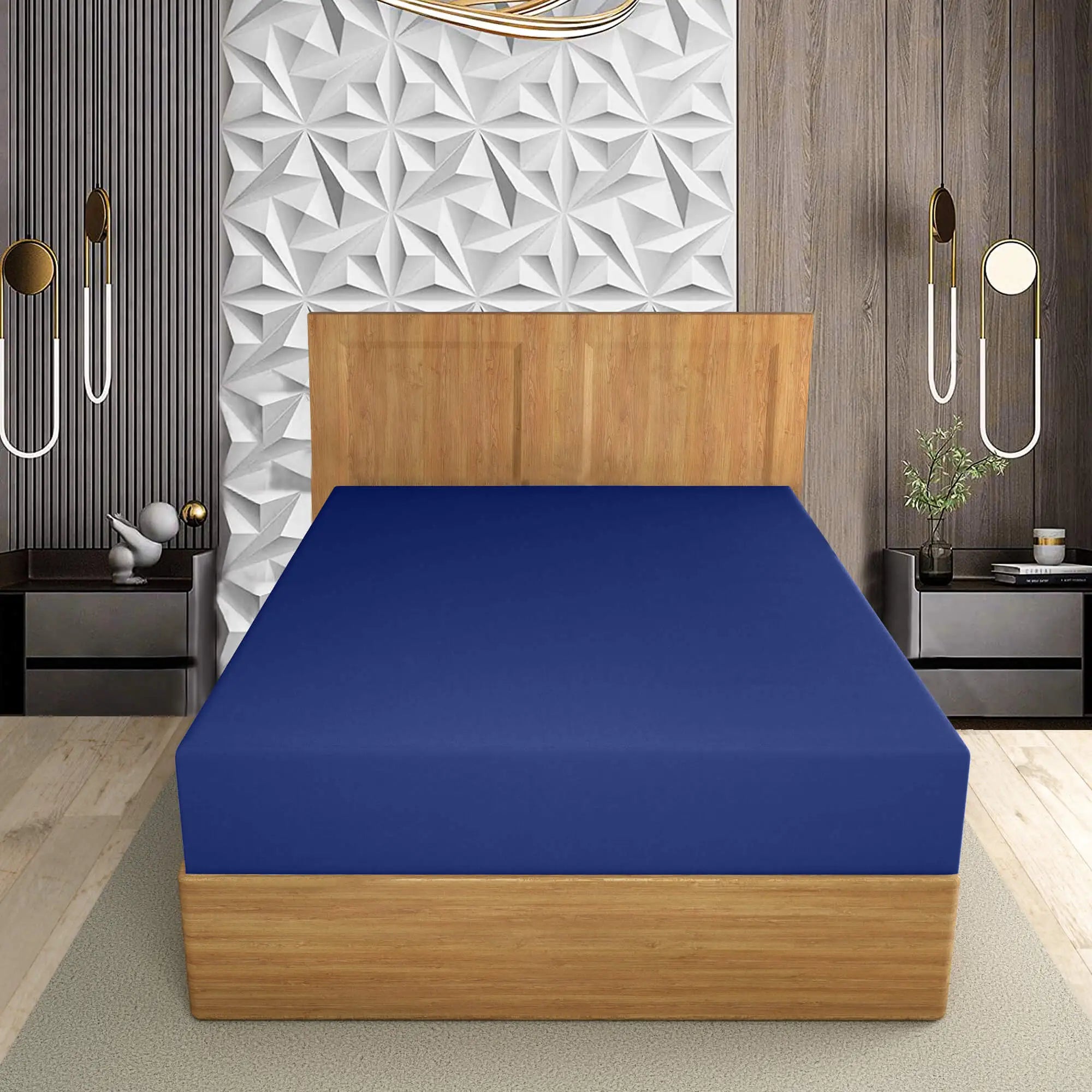 easy care PC extra deep fitted sheet royal blue