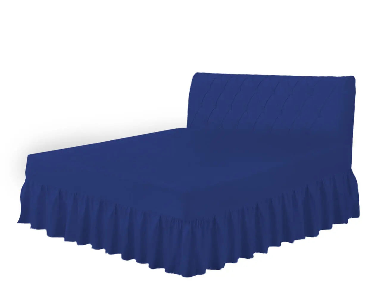frilled fitted valance sheet royal blue