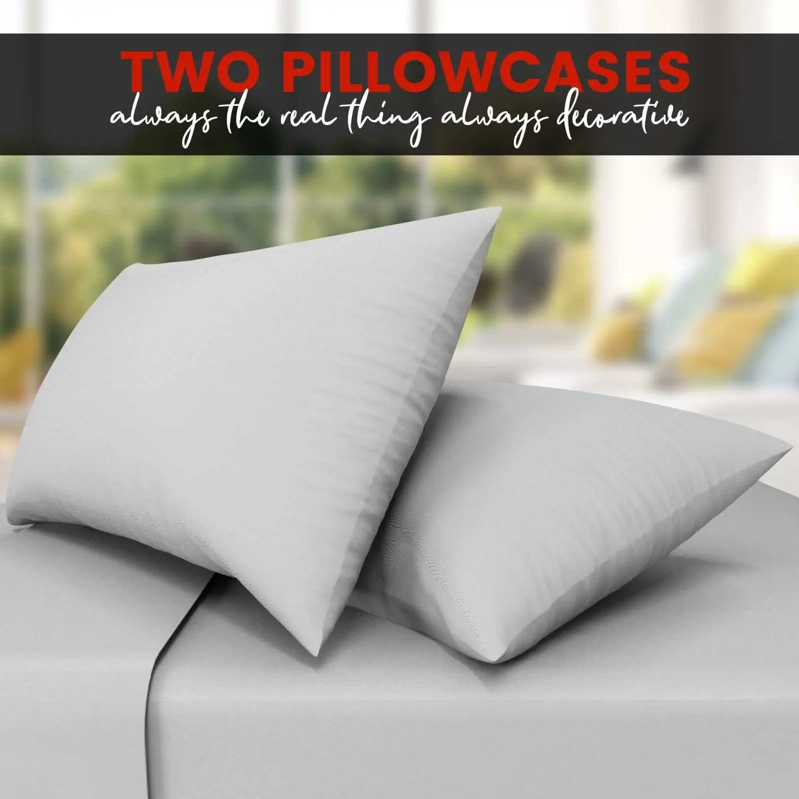 poly cotton pillow cases silver